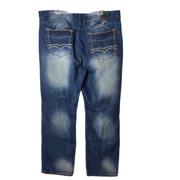 Chams Dylan Jeans Sz 40x33 Dylan‎ Slim Fit Thick Stitch Distressed 90s Y2K Retro - Picture 1 of 10